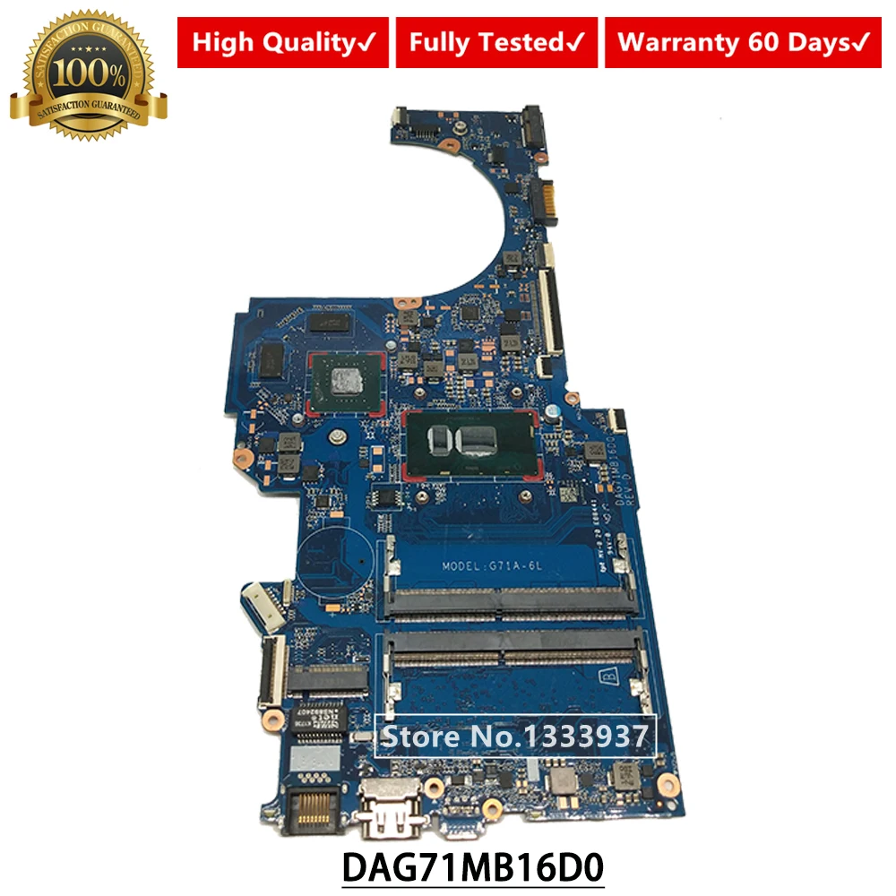 G71A 6L материнская плата для ноутбука HP PAVILION 14 BK BP 15 CC Материнская DAG71MB16D0 с SR342 I5