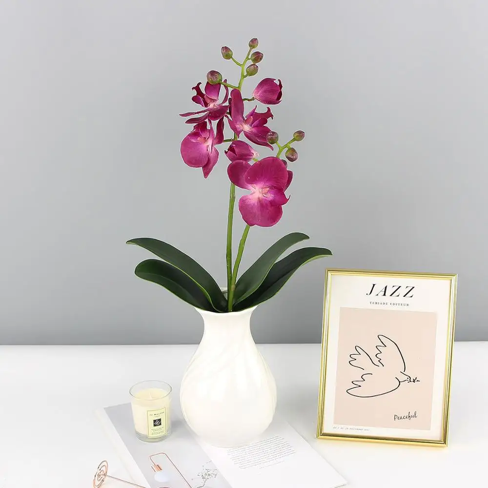 Искусственные орхидеи моли фиолетовые шелковые цветы фаленопсиса спрей с