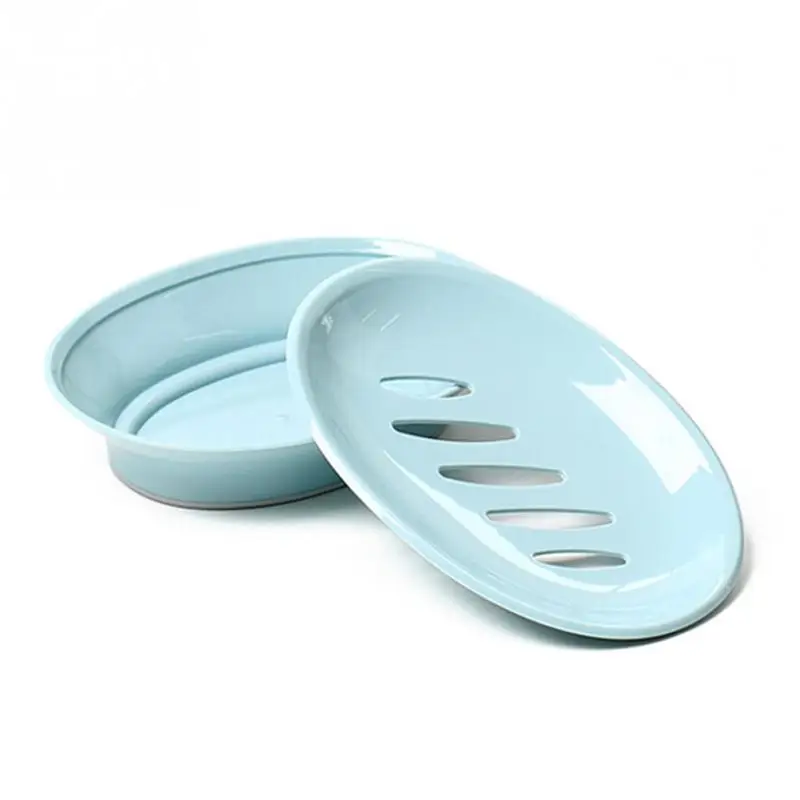 

Plastic Soap Shelves Double Lattice Soap Dish Box Case Holder Container Home Bathroom Drain Soap Holder Base Cocina Accesorio