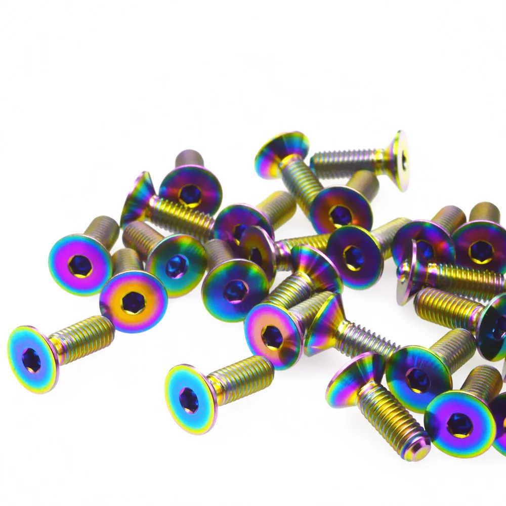 6 шт. титановый винт плоский потайной шестигранный гнездо м3 М4 М5 М6 М8 Ti болты ключ