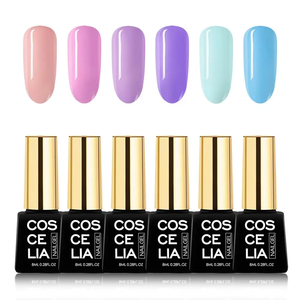 6PCS SETC COSCELIA расширенный набор гель-лаков для ногтей 6/10 предметов в партии, для детей гель Лаки 8 мл гели для ногтей комплект маникюрный набор для Гель-лак для нейл-арта маникюрный набор - Цвет: 6PCS SETC