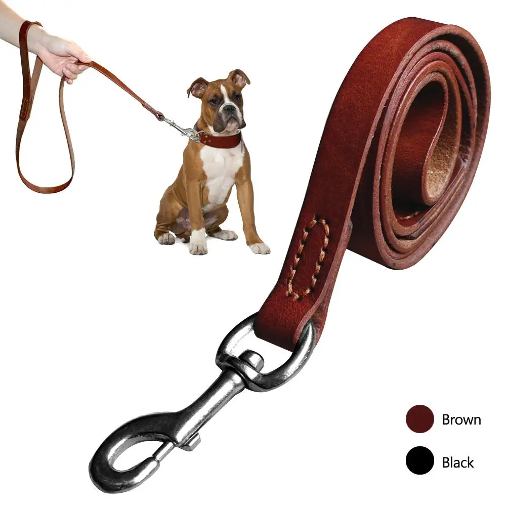 Поводок из натуральной кожи для дрессировки собак 4 фута сверхпрочный