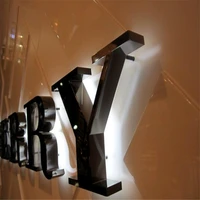 factory outlet outdoor back lit stainless steel advertising led letter signs customized facade halo lit led shop signage