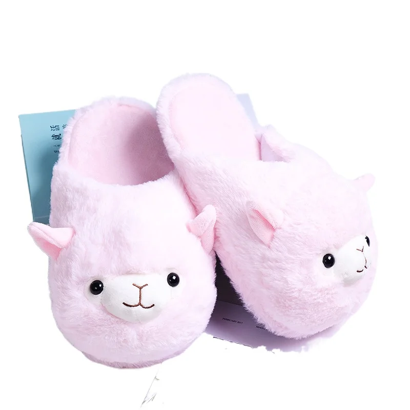 Симпатичная маленькая овечка радуга альпака плюшевые хлопковые туфли необычная