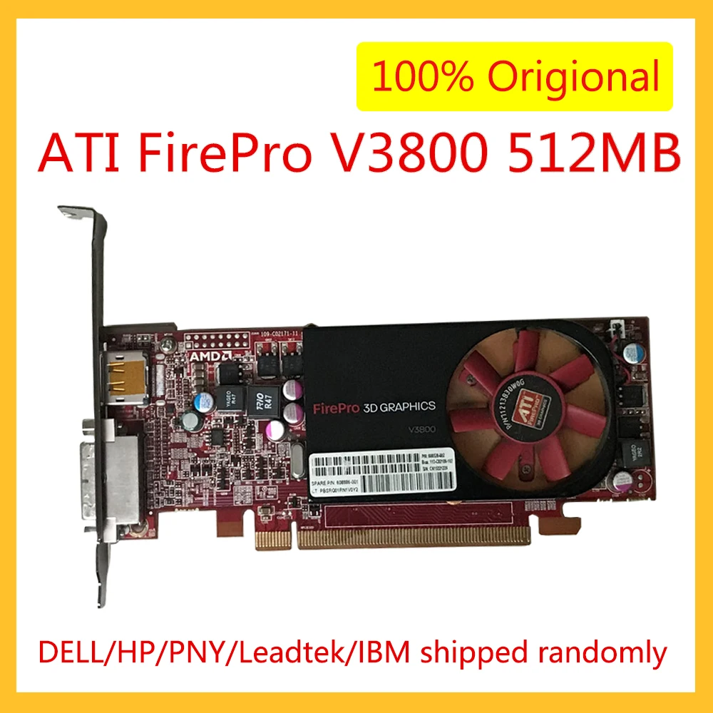 ATI FirePro V3800 512MB GDDR3 PCIE видеокарта FIREPRO DP DVI профессиональная для графического