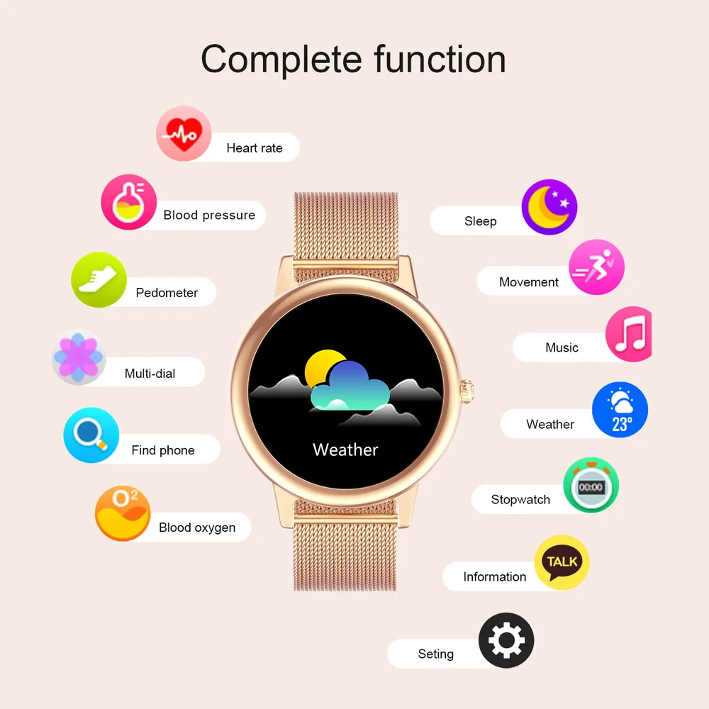 

2021 New E10 Ultra Thin Smart Watch Women Full Touch Screen Bluetooth Sports Tracker Fitness Watch Smartwatch For Android IOS