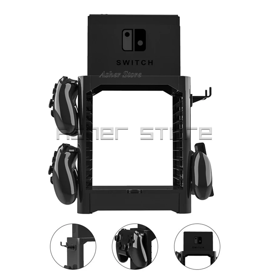 Подставка для хранения 4 держателя контроллера 10 держателей игр выдвижная