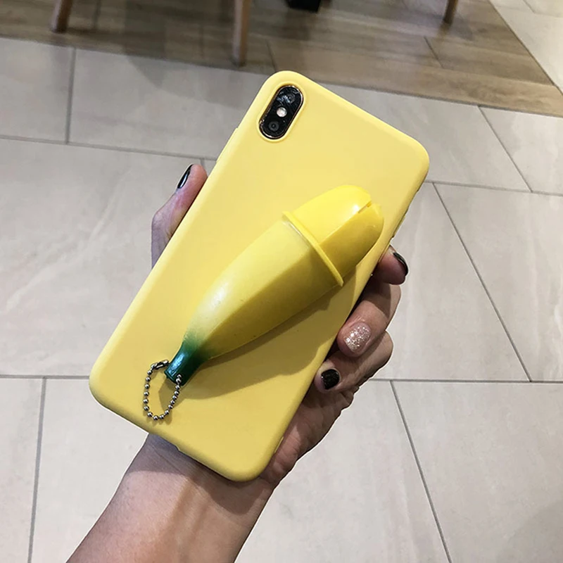 Ainike 3D Squishy Cute Banana Cover For Xiaomi Redmi 4X 6A Note7 Note5A K20 9T 7A S2 Note6Pro Soft TPU Phone Case |