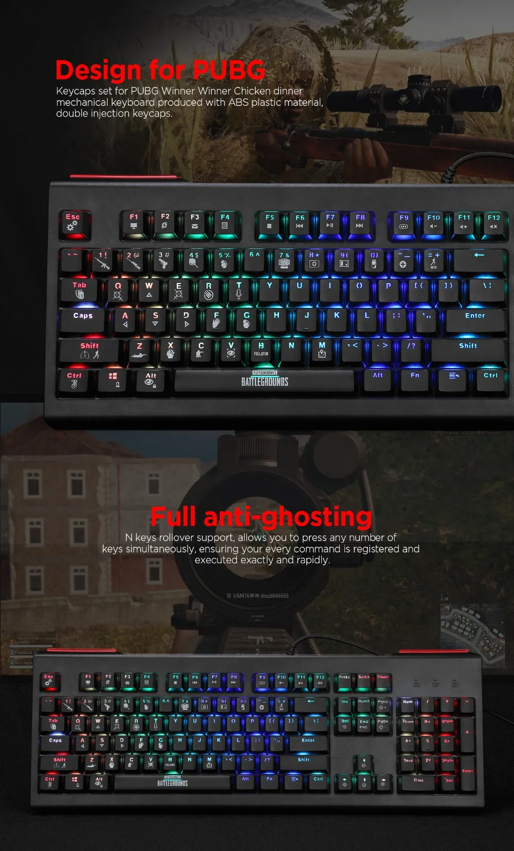 Игровая клавиатура MARVO KG959G, 3 цвета, подсветка, игровая Проводная клавиатура с USB мембранной клавиатурой для настольного компьютера