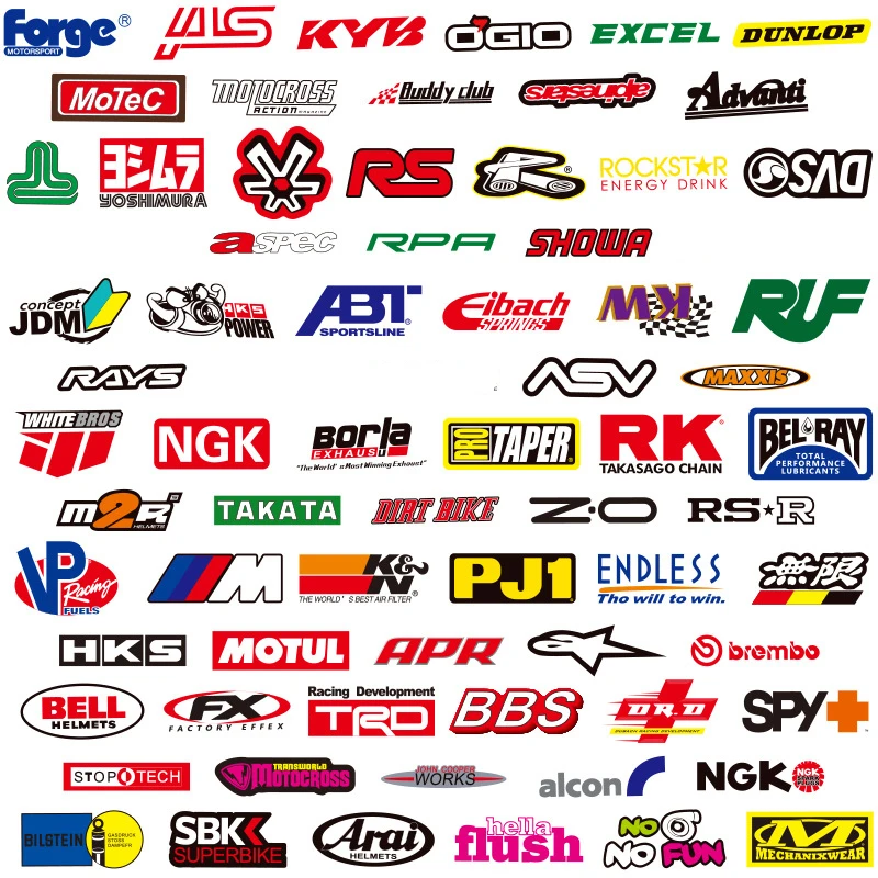 1050100pcs cool jdm racing car logo stickers aesthetic laptop car motorcycle waterproof graffiti decal sticker packs kid toy free global shipping