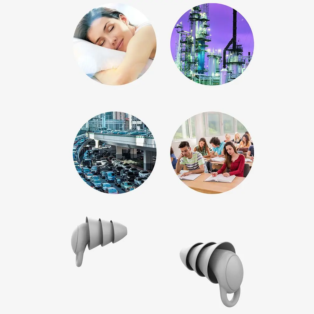 

Reusable Silicone Ear Plugs Waterproof Noise Reduction Earplugs for Sleeping Swimming Snoring Concerts