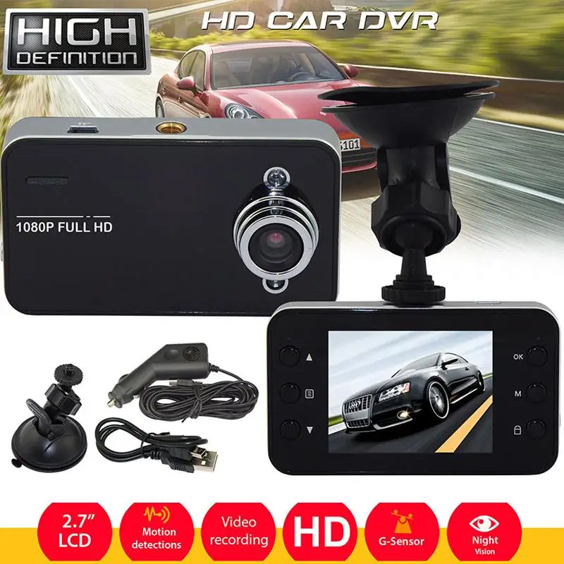 

Видеорегистратор K6000 Hd 1080p 2,7 дюйма с лампой ночного видения