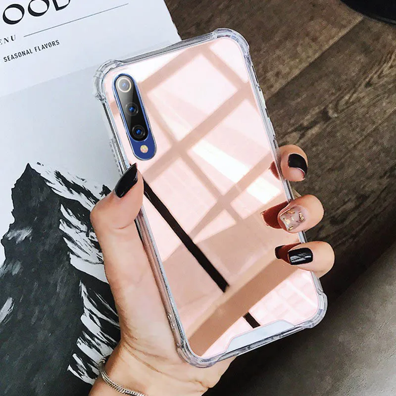 rose gold YBD жесткий mi rror чехол для Xiao mi redmi Note 7 K20 pro защитный чехол для Xiao mi 9t mi 9 9SE чехол Funda Coque redmi Note 7 8 7A - Цвет: rose gold
