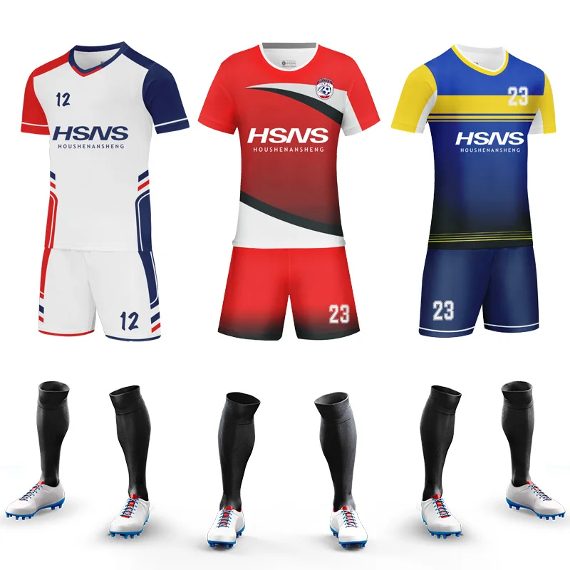 

Kids Football Jersey Custom Sublimation Boys Football Uniforms Breathable Short Sleeve Soccer Training Uniform For Children'S