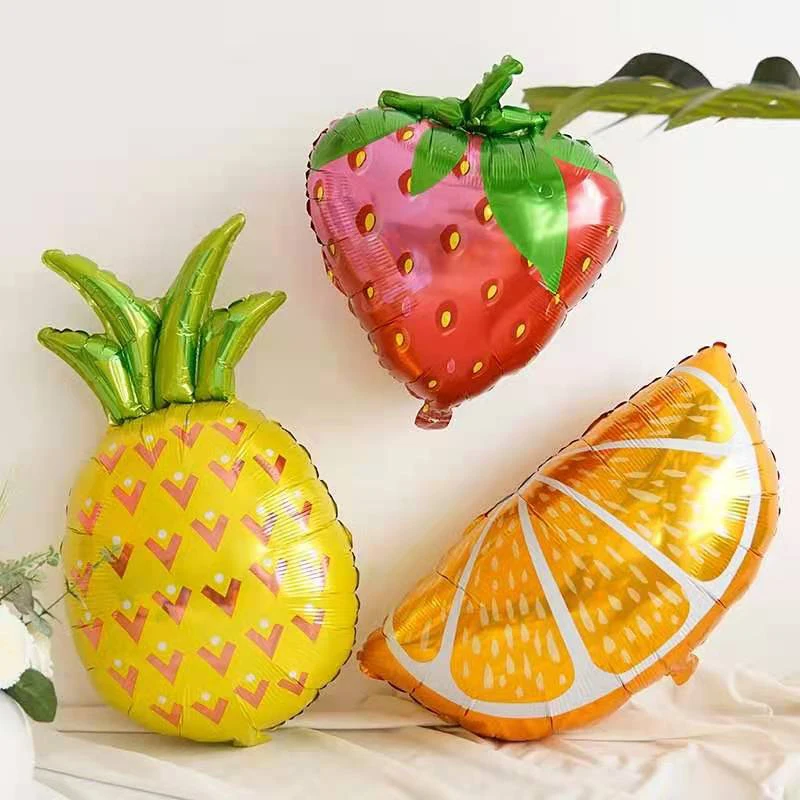 Large Strawberry Shape Aluminum Foil Balloons 5pcs Fruit Theme Wedding Birthday Party Decorations Kids Toys Child Gifts Globos | Дом и сад