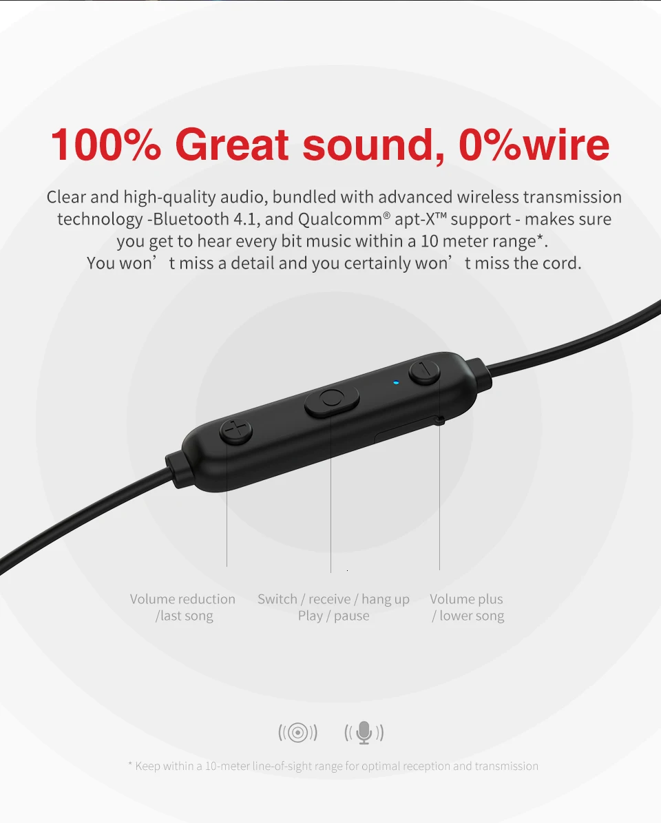 TRN BT3S Bluetooth кабель V4.2 HIFI кабель для наушников с MMCX/2Pin/IE80 разъем поддержка IPX7 использовать TRN V80 V30 IM1 IM2 X6 V30