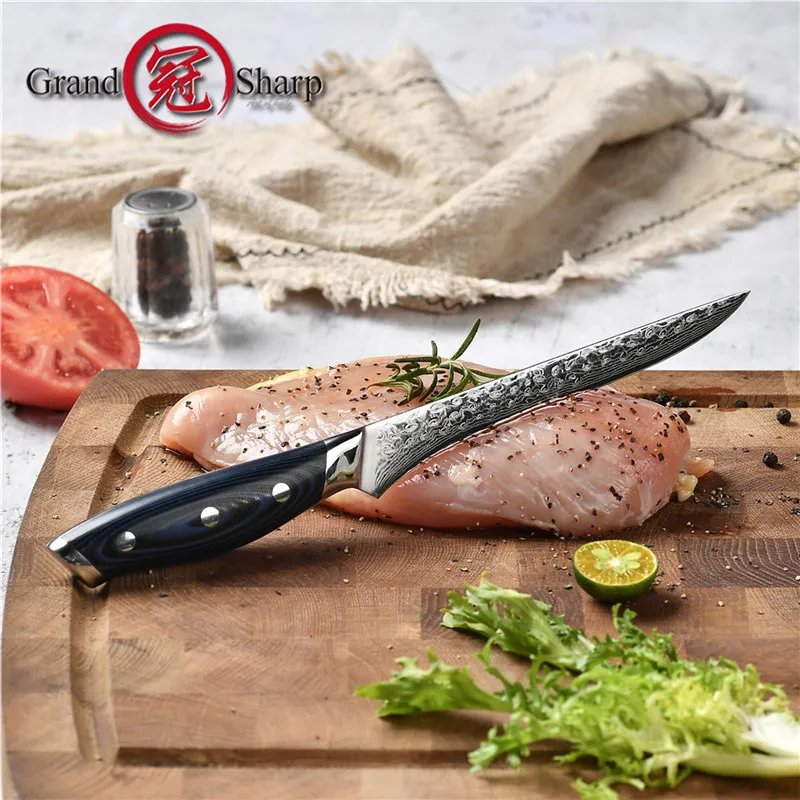Дамасский кухонный нож Grandsharp 5 9 дюйма японские Дамасские кухонные ножи VG10 из