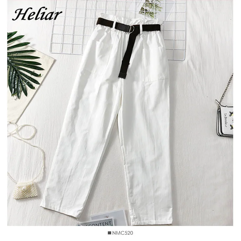 Брюки карго Женские повседневные с завышенной талией и поясом|Брюки| |