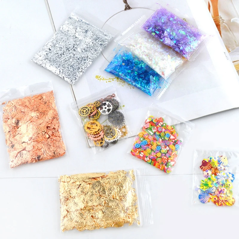 

Flower Card Diy Epoxy Mold Material Package with DIY Pendant Fine Glitter