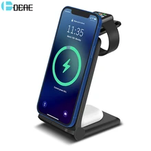 15W 3 in 1 Wireless Charger for iPhone 12 11 XS XR X 8 Apple Watch 6 5 4 3 2 Airpods Pro Fast Charging Stand For Samsung S20 S10