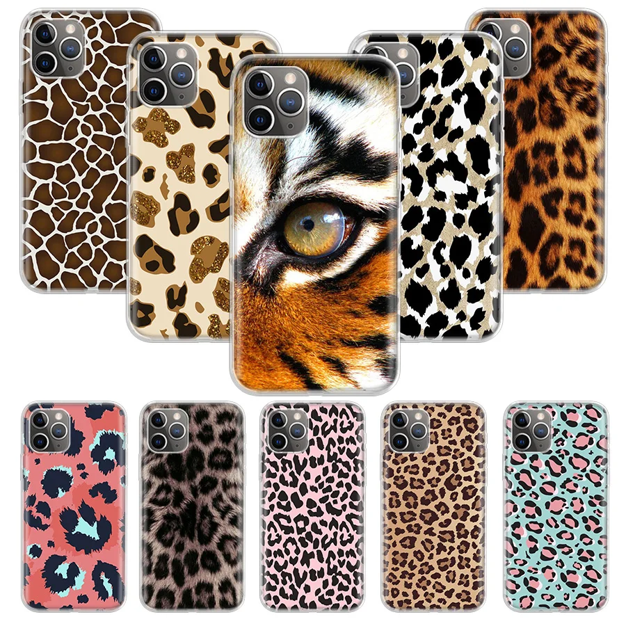 Мягкий чехол для телефона с тигровым леопардовым принтом Пантеры IPhone 11 12 13 Pro MAX XR X