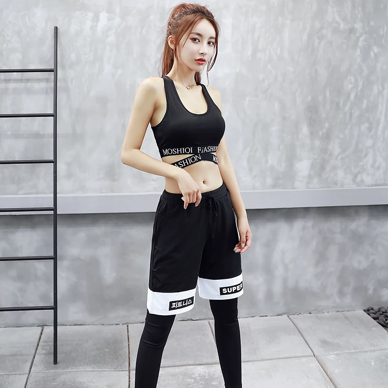 New Fashion Yoga Set Women Compression Sports Wear for Gym Clothing Running Fitness Jogging Workout Tracksuit Female | Спорт и