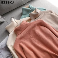autumn winter womens turtleneck loose warm womens sweaters 2021 womens jumper long sleeve thick sweater oversize female