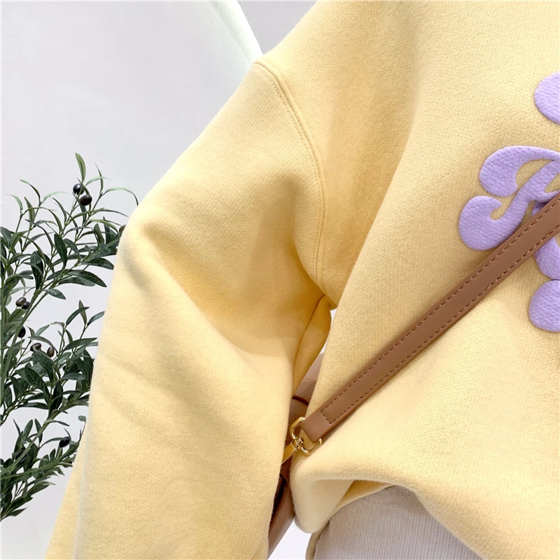 Женский свитшот с длинным рукавом и круглым вырезом в стиле K-POP