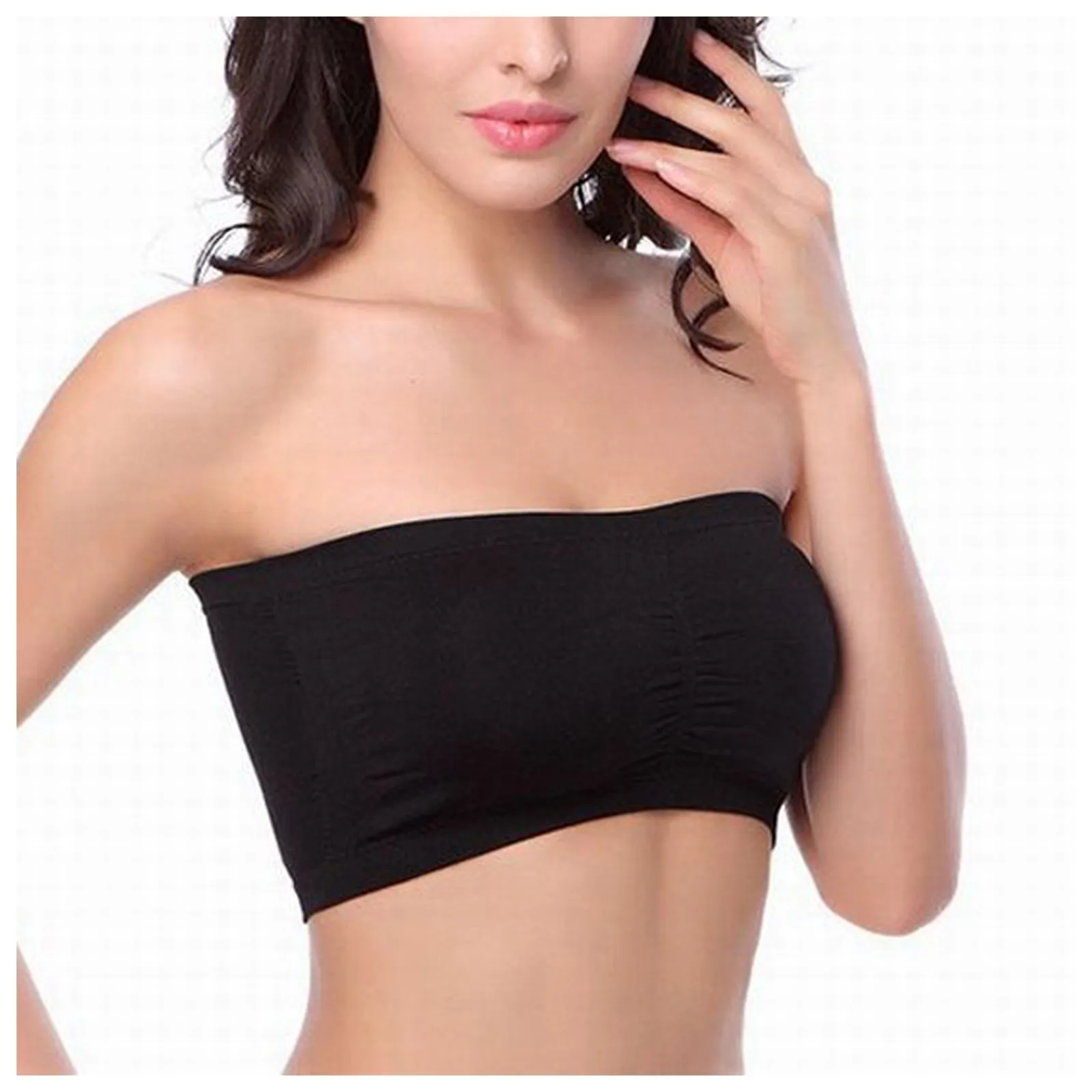 

Tank Top Women's Solid Boob Tube Top Strapless Bandeau Bra Underwear Chest Wrap Women Bralette Seamless Crop Tops корсет женский