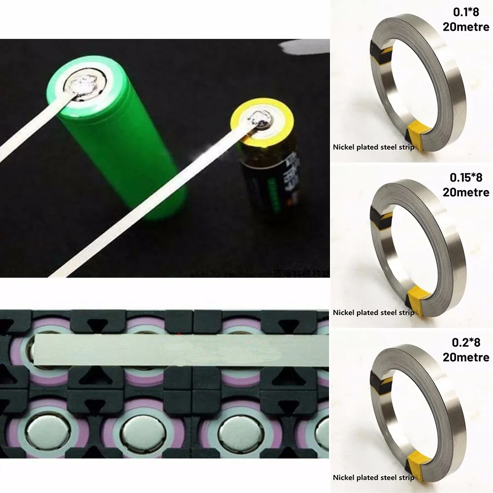 

Nickel Sheet 20M 18650 Li-ion Battery Nickel Sheet Plated Steel Belt Strip Cell Spot Welding Machine
