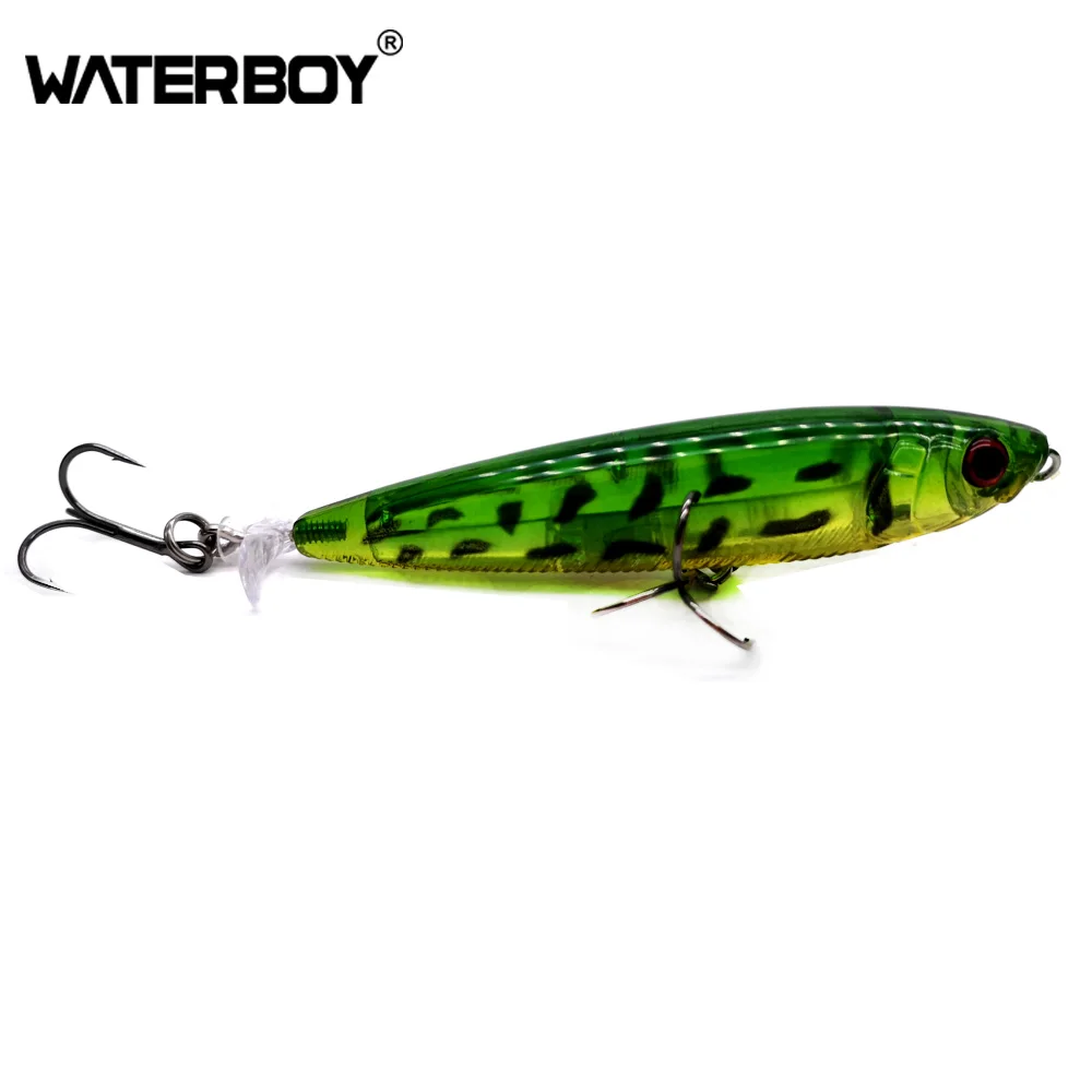 

9.5cm 13g Propeller Tail Pencil Fishing Lure Transparent Mix Color Lifelike StickLure Topwater Artificial Fishing Lure