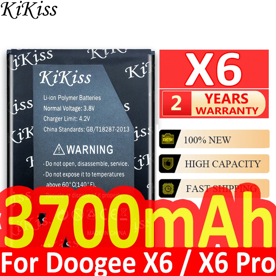 

Аккумулятор 3700 мА · ч, аккумулятор большой мощности для Doogee X6 / X6 Pro мобильный телефон