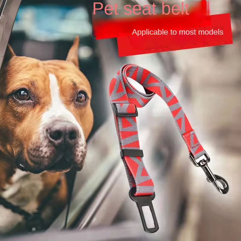 

Premium Durable Dog Car Seat Belt Fashion Adjustable Heavy Duty Pet Dog Safety Belt Elastic For Vehicle Accessories