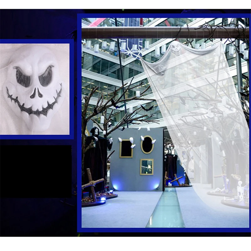 Decoraci&oacute;n de Halloween con fantasma colgante para casa encantada, accesorios de terror, esqueleto escalofriante, decoraci&oacute;n de Bar y Puerta del hogar-1