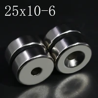 12510pcs 25x10 6 neodymium magnet 25mm x 10mm hole 6mm ndfeb n35 round super powerful strong permanent magnetic imanes disc
