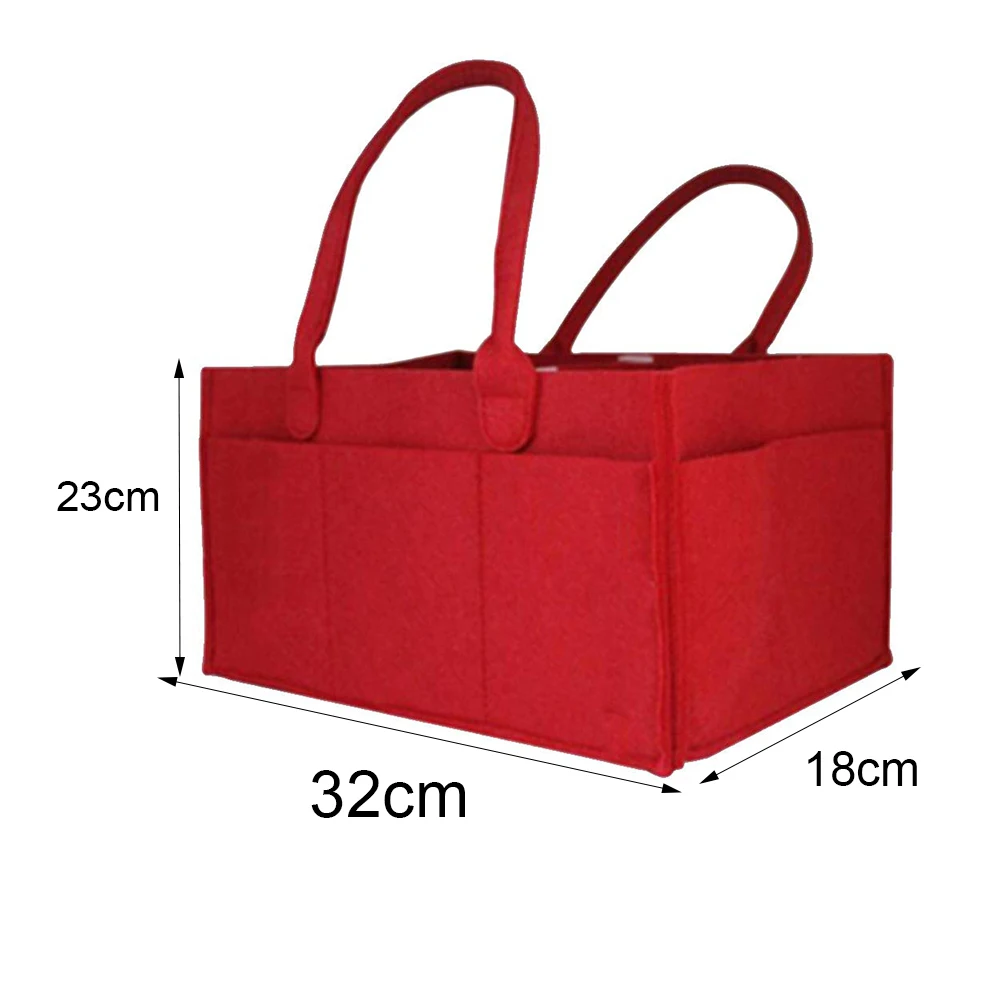 

Organizer Portable Large Capacity Travel Baby Basket Camping Multi Pocket Felt With Handle Storage Diaper Bag Tote Shopping