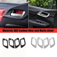 for honda fit jazz 2014 2015 2016 2017 2018 abs matte carbon car inner door bowl protector frame cover trim car styling 4pcs
