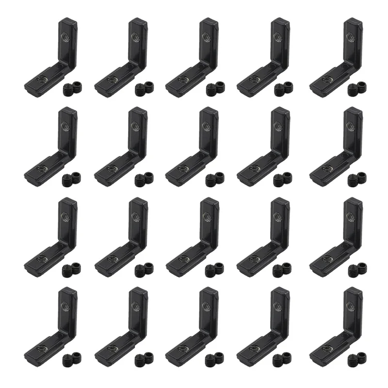 

20 PCS T Slot L-Shape Interior Inside Corner Connector Joint Bracket,90 Degree Aluminum Profile Interior Joint with M5 Screws