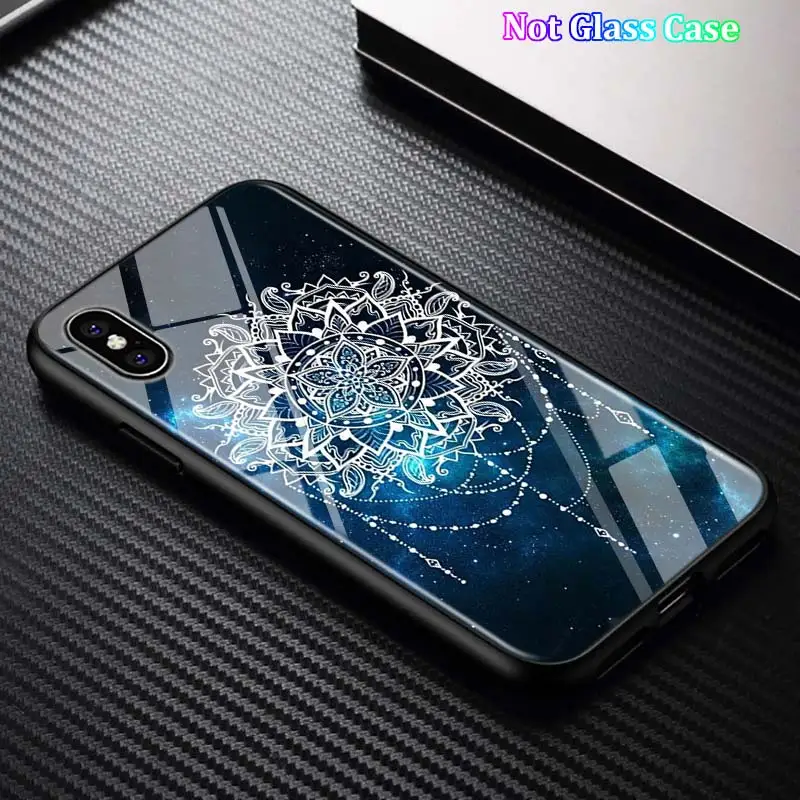 Черный чехол Мандала чакра Йога для iPhone 11 11Pro X XR XS Max для iPhone 8 7 6 6S Plus 5S 5 SE глянцевый чехол для телефона - Цвет: Style 08