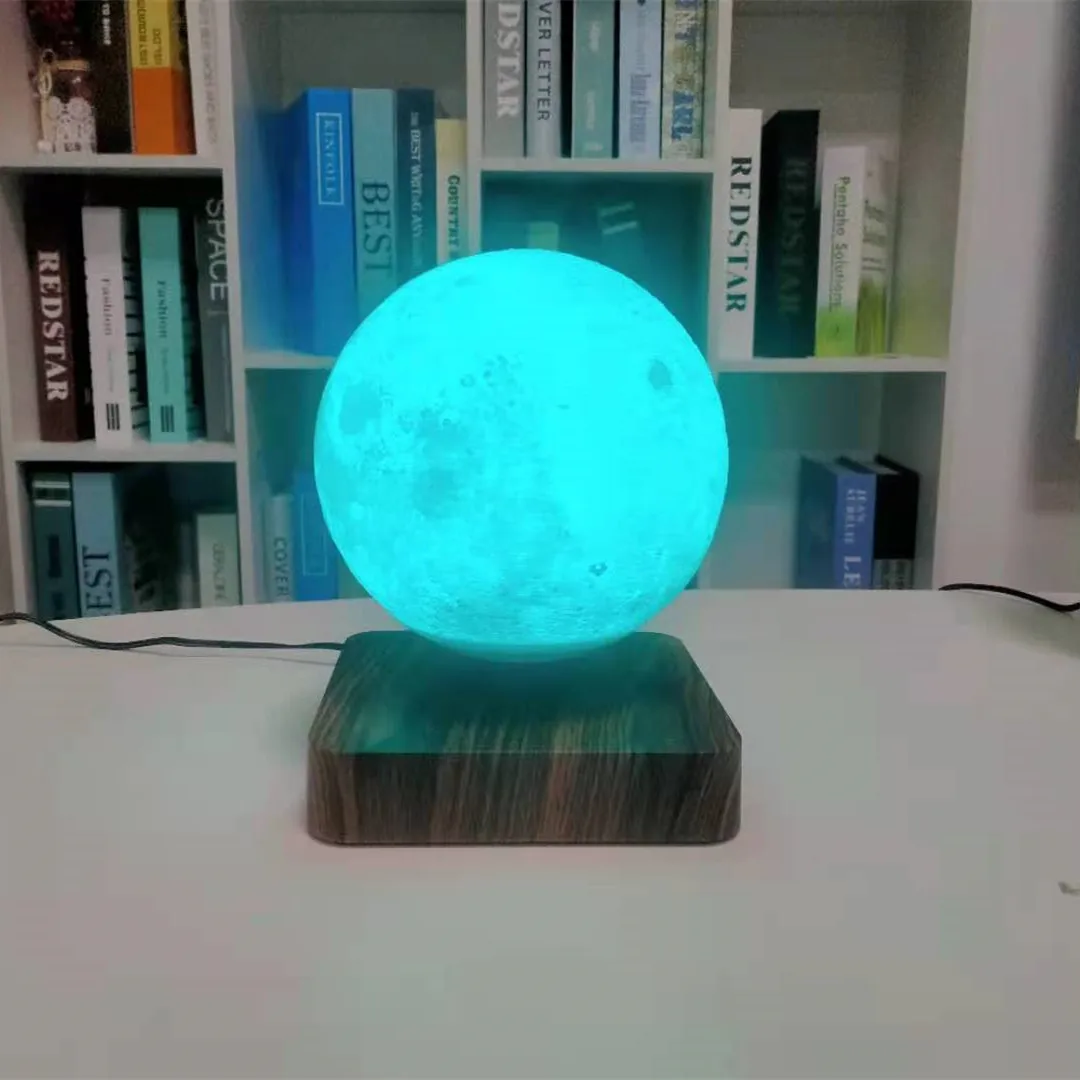 구매 Maglev 3D 인쇄 문 램프 새로운 16 색상 원격 홈 오피스 장식 테이블 램프 밤 빛 크리 에이 티브 선물