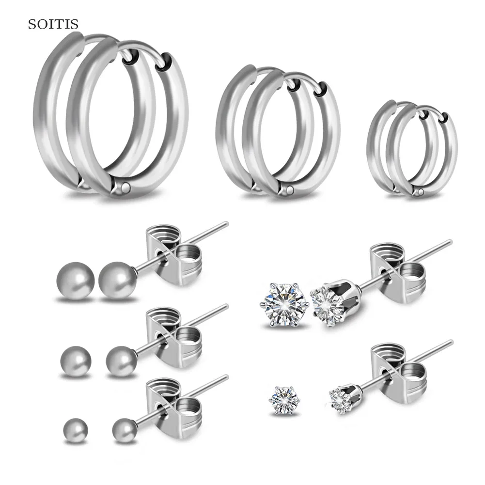 Серьги-гвоздики из нержавеющей стали с цирконом бабочкой | Украшения и