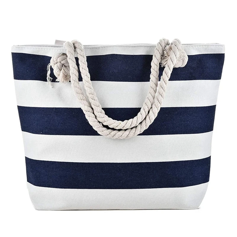 

Tote Shoulder Bags for Women Stripes Top Handle Purse Canvas Handbag Large Size