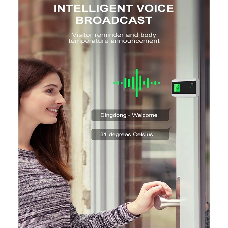 

Non-Contact Digital Infrared Forehead Thermometer with Bluetooth and Fever Alarm and LCD Display,Doorbell Function