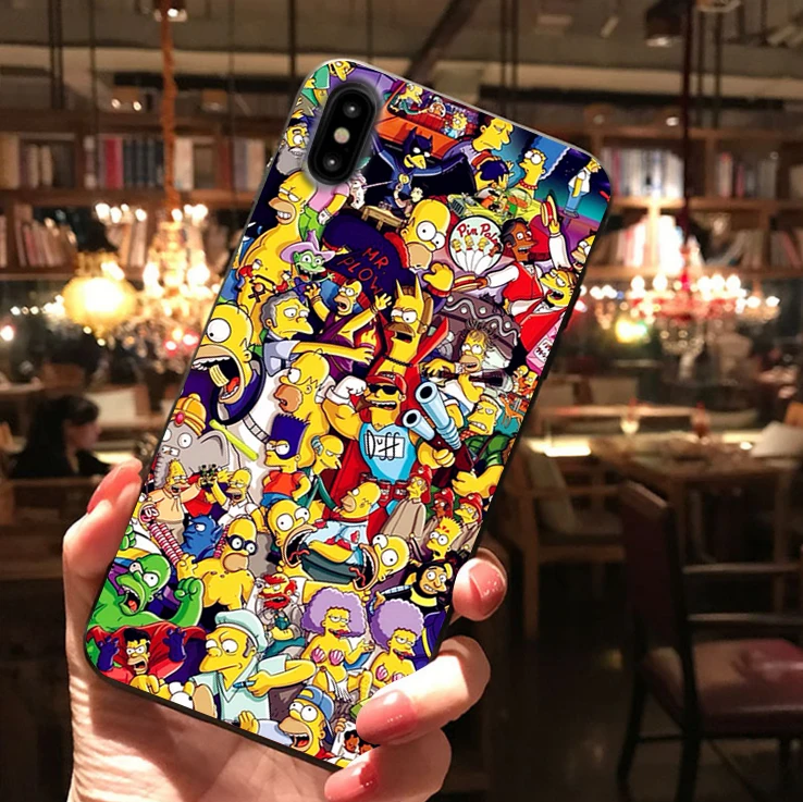 7634 Homer J. Simpson Черный силиконовый чехол для телефона iPhone X XR XS Max 11 11Pro Max 6s 7 8 Plus Барт Симпсон Забавный мультяшный чехол - Цвет: 7634