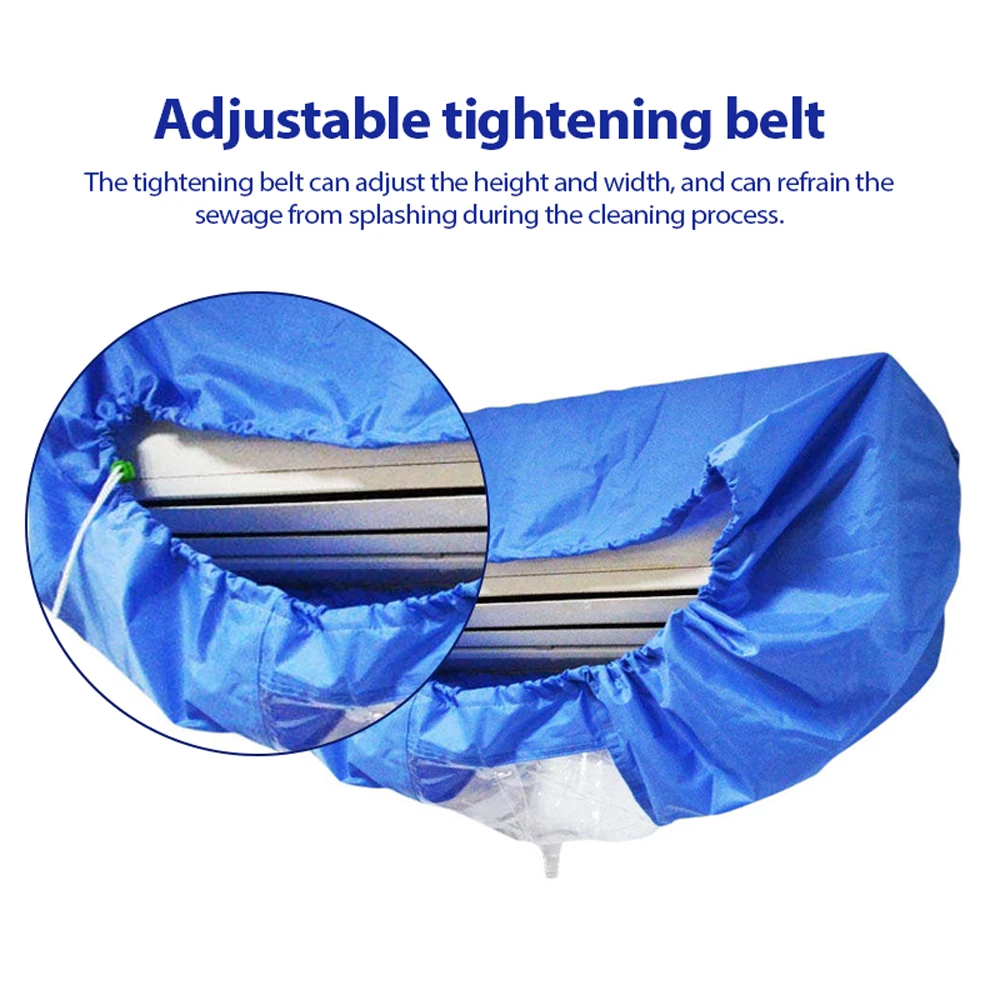 

M/L Air Conditioning Washing Cover Wall Mounted Air Conditioner Cleaning Protective Dust Cover Clean Tool with Tightening Belt