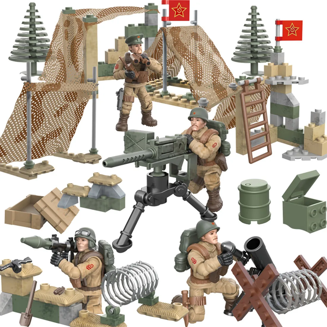 4 шт. 1941 стражи Москва капитал солдат комплект мелких частиц фигурка с оружием