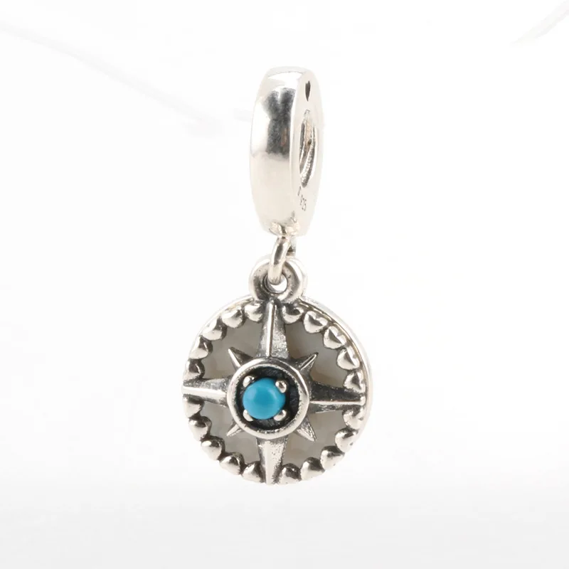 

Claudia S925 Sterling Silver Polaris Compass Pendant Turquoise Compass Versatile Bracelet Women Pendant