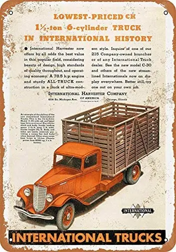 

8 x 12 Metal Sign - International Harvester C-30 Trucks - Vintage Bar Wall Decorative