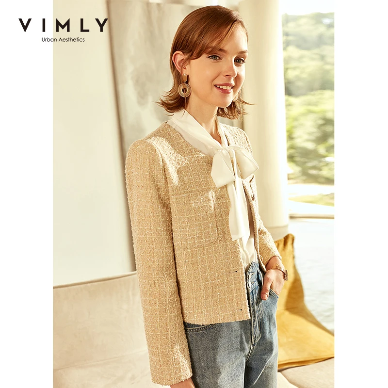 Vimly в винтажном стиле Женская короткая куртка элегантные женские офисные
