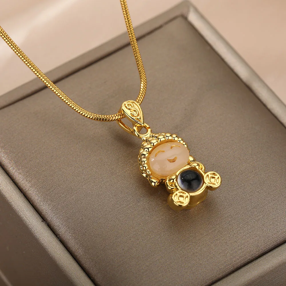 Ювелирное изделие из нержавеющей стали с подвеской проекция сутр цвет под золото